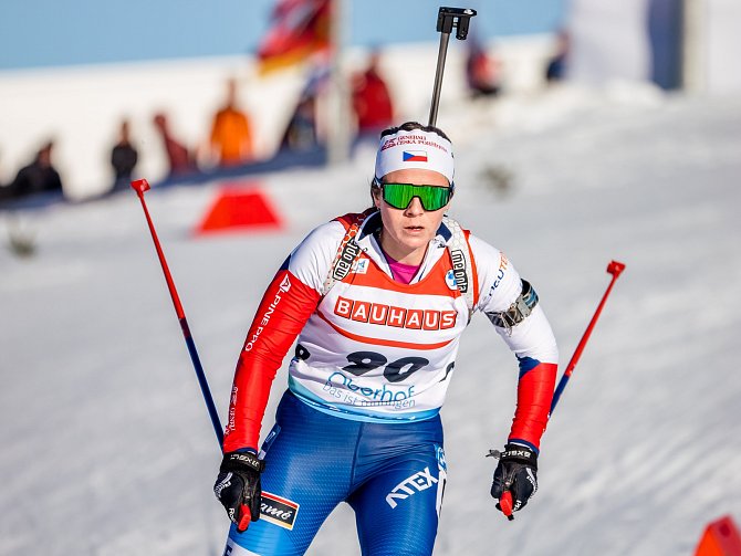 Tereza Vinklárková doběhla v individuálním závodě na MS 2023 v německém Oberhofu jako druhá nejlepší z Češek čtyřiatřicátá.