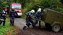Soutěž hasičských dovedností ve Vranově u Brna.