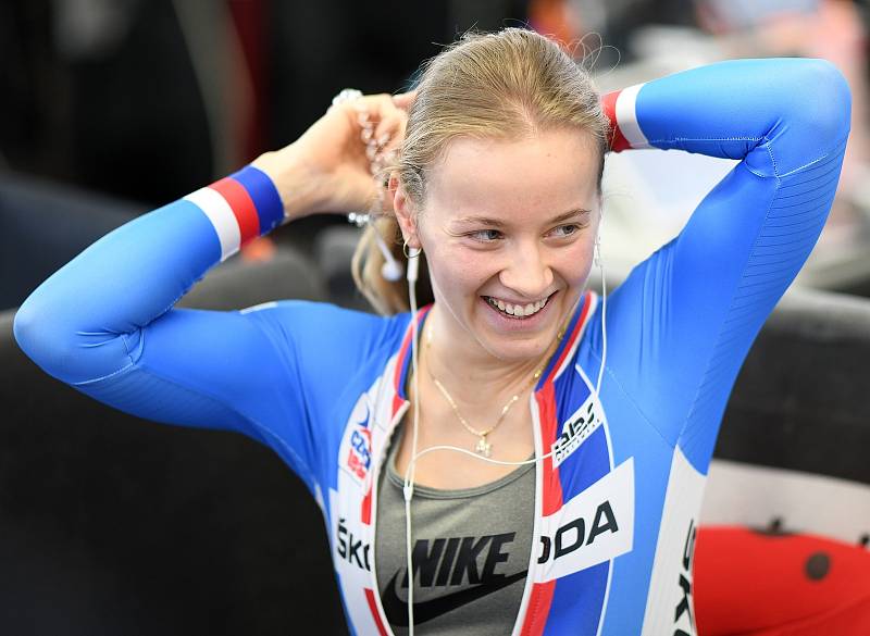 Dráhařka brněnské Dukly Veronika Jaborníková v závodě na 500 metrů s pevným startem na mistrovství světa ve francouzském Roubaix.