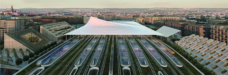 Čtvrté místo: návrh podoby nového hlavního vlakového nádraží v Brně od BIG – Bjarke Ingels Group + A8000 s.r.o.