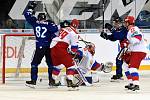 Carlson Hockey Games v brněnské DRFG aréně mezi Ruskem v bílém a Finskem