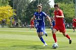 Fotbalisté Zbrojovky Brno (v červeném) prohráli oba přípravné duely na hřišti prvoligové Olomouce. Foto: Petr Nečas