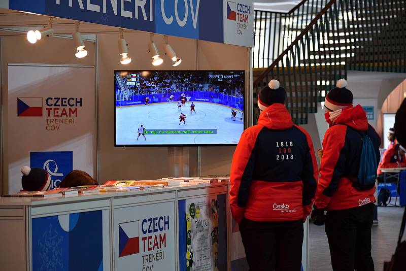 Fanoušci na brněnském Olympijském festivalu i přes prohru českého hokejového týmu nad ruským neztráceli dobrou náladu.