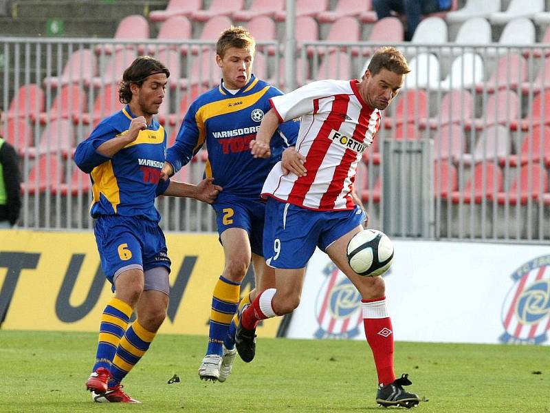 Fotbalisté Zbrojovky Brno proti Varnsdorfu.