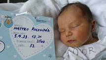 Matteo Kolompár, 5. 9. 2022, Zaječí, Nemocnice Břeclav, 52 cm, 3500 g