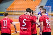 Futsalisté brněnského Helasu (v červeném) podlehli Chrudimi 0:6.
