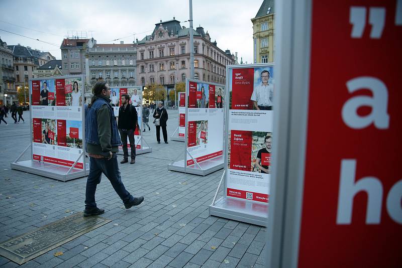 Výstava návrhů lidí přihlášených do participativního rozpočtu města Brna.