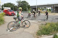 Brno 17.6.2019 - namalovaný přechod pro cyklisty v brněnské ulici Hladíkova