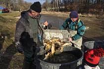 Ve Vysokých Popovicích vylovili v sobotu tamní nádrž Žleby.