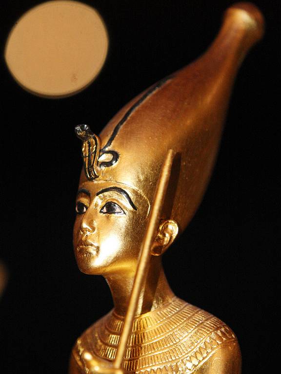 Výstava o egyptském faraonovi Tutanchamonovi.