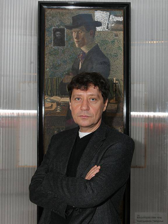 Na výstavu výstava Obrazy v mysli / mysl v obrazech dorazil i herec Pavel Kříž.