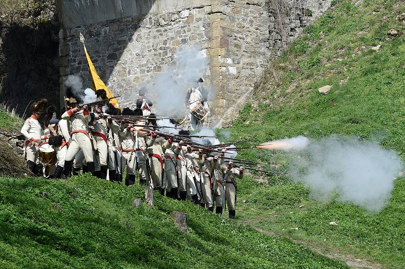 Bitva napoleonských armád o hrad Veveří.