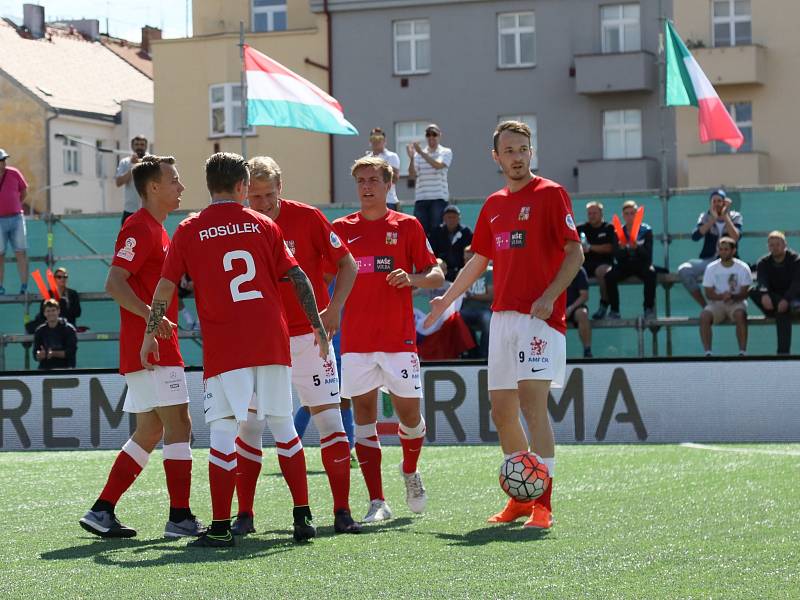 Čeští reprezentanti do 21 let v malém fotbalu na mistrovství Evropy v Praze - zápas proti Itálii.