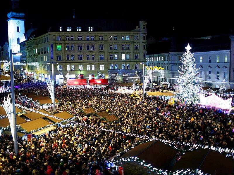 Vánoční náměstí Svobody v Brně.