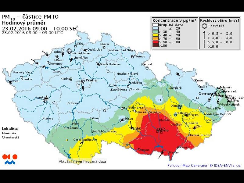 Meteorologové v úterý dopoledne naměřili v Jihomoravském kraji zvýšenou koncentraci prachu ve vzduchu. Způsobil ji jemný písek z africké Sahary, který se do kraje dostal díky proudění vzduchu z teplejších krajin.