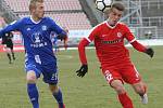 Fotbalisté Zbrojovky Brno (v červeném) porazili Olomouc 1:0.