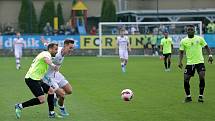 Líšeňští fotbalisté (v bílém) porazili v utkání 27. kola FORTUNA:NÁRODNÍ LIGY na domácím hřišti Prostějov 2:0.