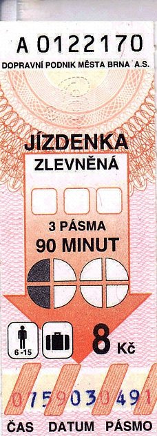 Zlevněná jízdenka pro cestující od šesti do patnácti let byla využitelná na tři pásma. Měla platnost od 1. ledna 1998 do konce roku 1999.