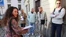 Protest proti rezidenci Erasmus.