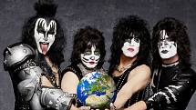 Současná sestava věhlasné rockové kapely Kiss: Gene Simmons, Eric Singer, Paul Stanley a Tommy Thayer.