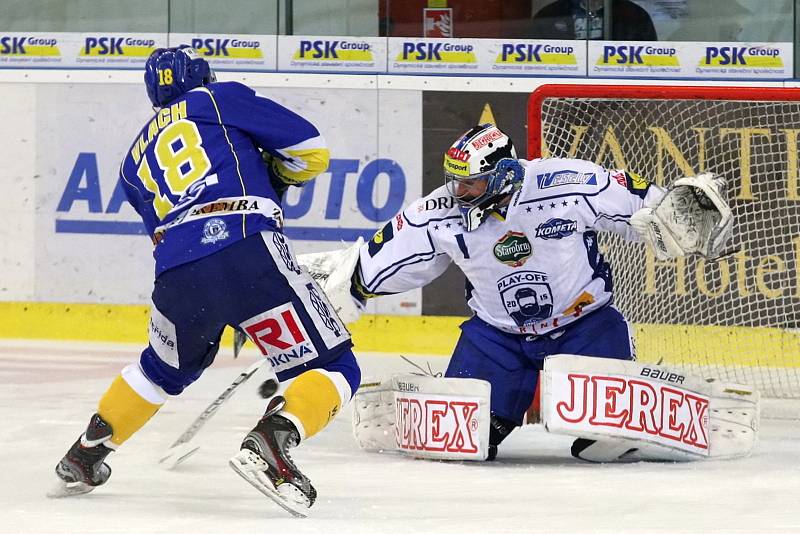 Hokejová Kometa Brno podlehla v úvodním čtvrtfinále Zlínu 2:3 po prodloužení.