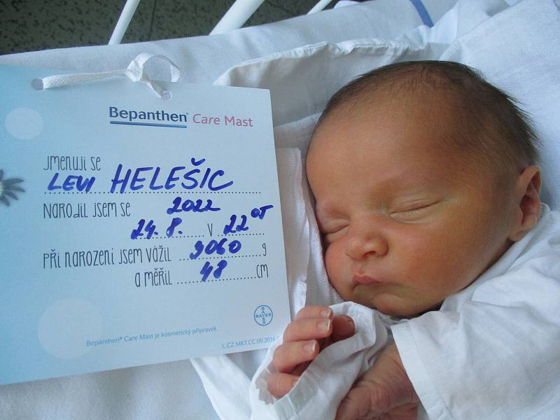 Levi Helešic, 24. 8. 2022, Hodonín, Nemocnice Břeclav, 48 cm, 3060 g