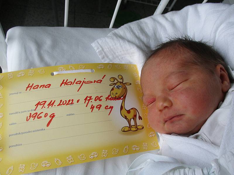 Hana Halajová, 19. 11. 2022, Kuchyňa, Nemocnice Břeclav, 49 cm, 3960 g