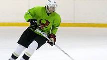 Hokejista Petr Sýkora se připravuje s hokejisty druholigové Techniky Brno, ale vyhlíží prosincový start NHL.