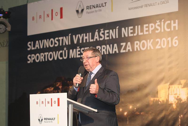 Vyhlášení nejlepších sportovců města Brna za rok 2016.