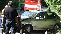 V Březině havarovala řidička osobního auta. 