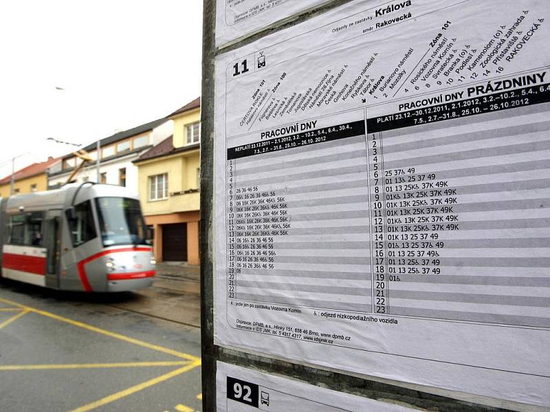 Dopravní podnik Brna počítá se zrušením zastávky Králova na lince 11 a 3.