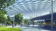 Návrh podoby nového hlavního vlakového nádraží v Brně od ingenhoven architects GmbH, Architektonická kancelář Burian-Křivinka, architekti Koleček-Jura. V architektonické soutěži skončil na třetím místě.
