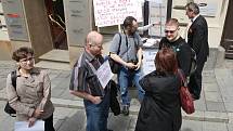 Norsko krade naše děti, hlásali organizátoři demonstrace podporující rodiny, ze kterých norská sociální služba odebrala děti.