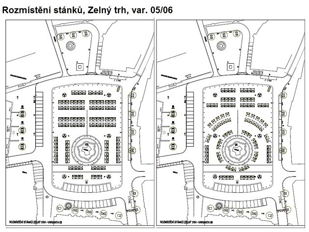 Vizualizace rozmístění stránků na Zelném trhu.