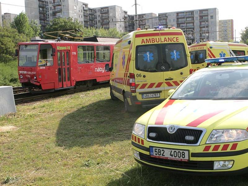 Havárie tramvají v brněnských Bohunicích.
