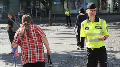 Preventivní akce policie ke zvýšení bezpečnosti chodců.