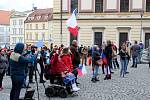 Demonstrace na Zelném trhu v centru Brna a následný pochod, 14. března 2021.