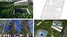 Snøhetta Architecture Landscape Architecture, Civitas, Thorton Tomasetti, 4ct (New York – Denver – Praha): National September 11, Memorial Museum Pavilion, New York, Spojené státy americké. Vizualizace.