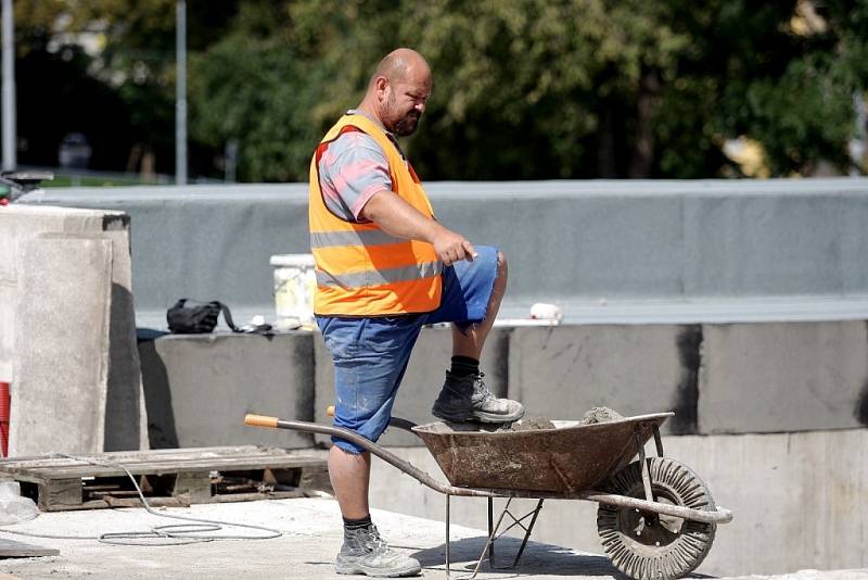 Kontrolní den v parku u Janáčkova divadla.