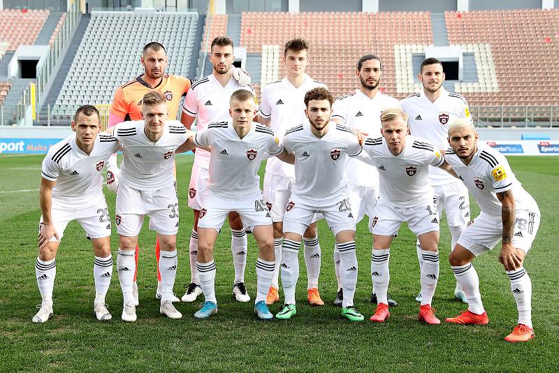 Fotbalisté Zbrojovky Brno (v červeném) na Tipsport Malta Cupu po výhře 1:0 nad Spartakem Trnava obsadili třetí místo.