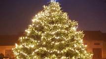 Vánoční strom v Bohatých Málkovicích.