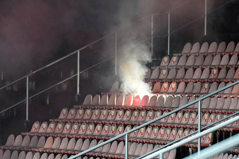 Brno 22.1.2021 - domácí FC Zbrojovka Brno v červeném proti FC Slovan Liberec