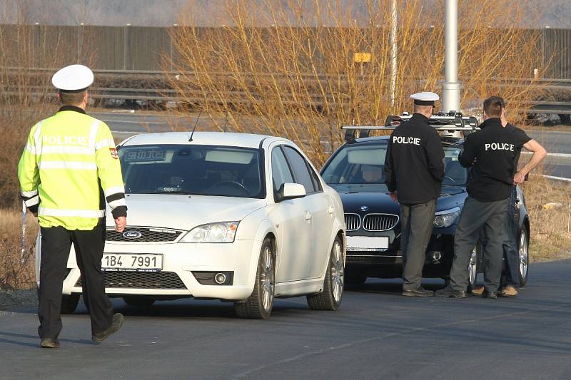 Policisté kontrolovali řidiče i v Rajhradu na Brněnsku.