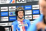 Poslední den světového šampionátu v dráhové cyklistice ve francouzském Roubaix. Na snímku Veronika Jaborníková.
