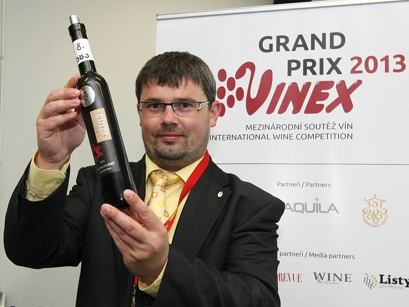 Vyhlášení vítěze soutěže grand Prix Vinex v Brně.