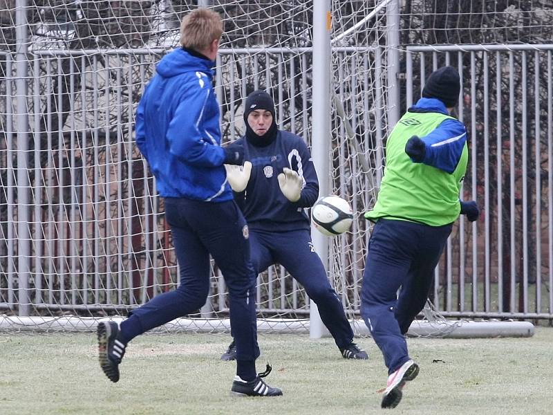 Trénink fotbalistů brněnské Zbrojovky.