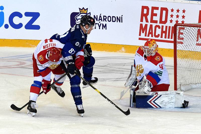 Carlson Hockey Games v brněnské DRFG aréně mezi Ruskem v bílém a Finskem