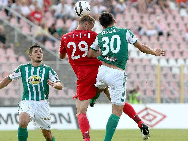 Fotbalisté brněnské Zbrojovky v utkání s Bohemians.