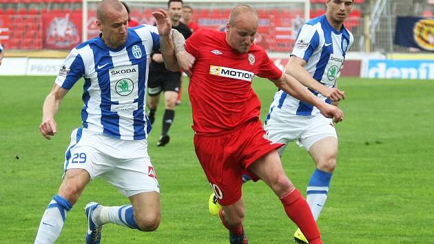 ILUSTRAČNÍ FOTO: Zbrojovka Brno (v červeném) versus Mladá Boleslav.