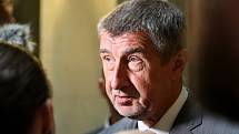 Předseda vlády v demisi Andrej Babiš při tiskové konferenci na krajském úřadě Jihomoravského kraje v Brně.